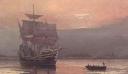 Mayflower in Plymouth Harbor by William Halsall -1882.